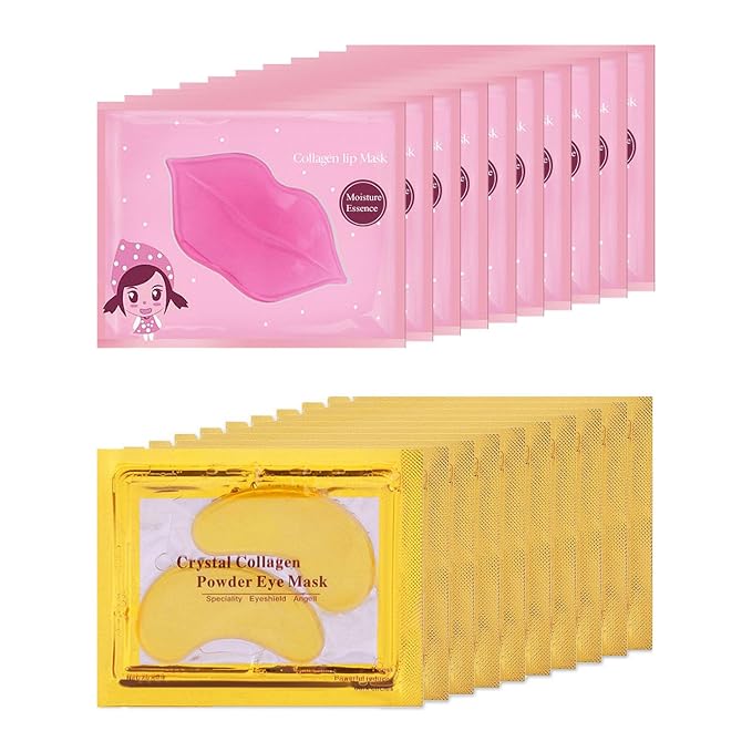 20 Pairs Lip Mask & Eye Mask, Under Eye Patches, Lip Mask Skincare, Bridesmaid by EakrooProfessionalMakeup