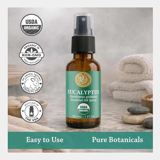 Silk Road Organic Eucalyptus Essential Oil Spray, 100% Pure USDA Certified - Image 5