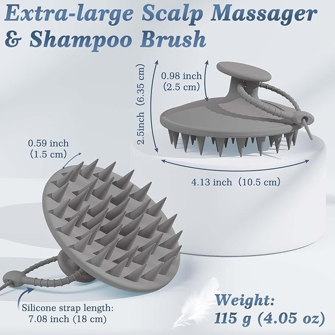 Manmihealth Silicone Back Scrubber & Soft Bath Glove, Silicone Scalp Massager - Image 2