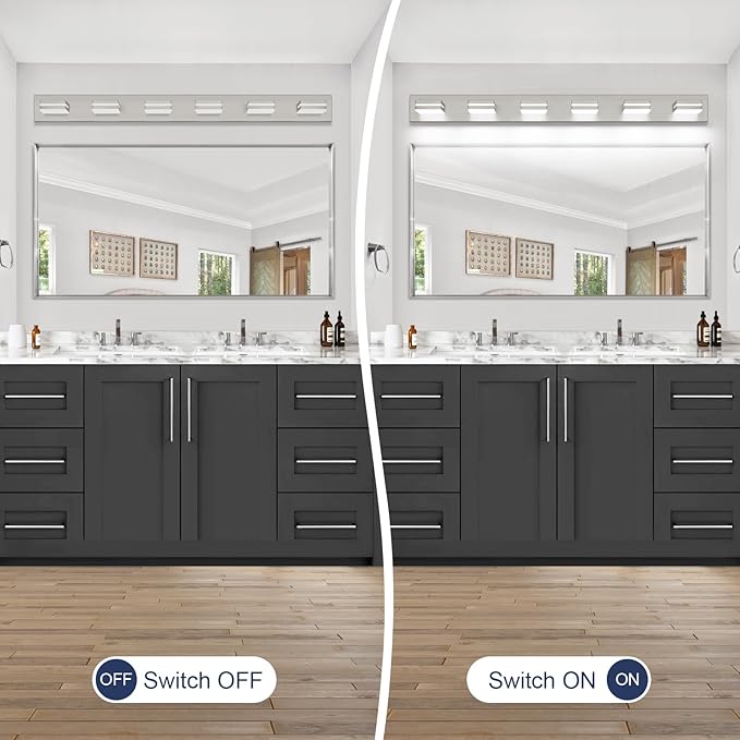 SineRise LED Modern Bathroom Vanity Light Fixtures, Brushed Nickel Modern - Image 6