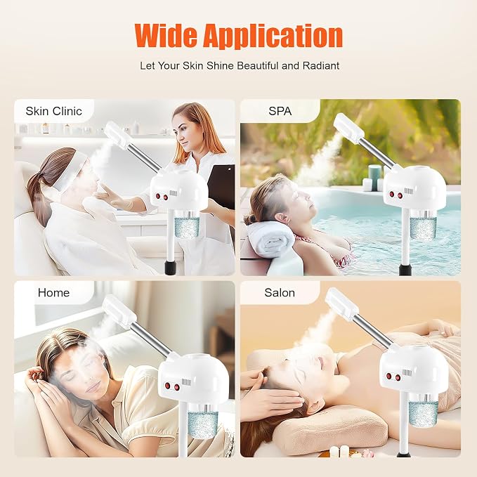 Professional Ozone Facial Steamer on Wheels, Adjustable Height, 360° Rotatable - Image 6