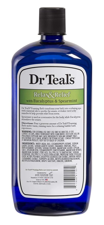 Dr Teal's Foaming Bath with Pure Epsom Salt, Relax & Relief with Eucalyptus & - Image 2
