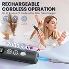 Electric Nail Drill, Cordless 2000 mAh Rechargeable Portable Nail File 12 in 1 - Image 3