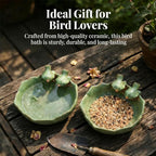 2 Pack Ceramic Bird Bath for Outdoors, 5.5" Ground Birds Bath Bowl for Outside - Image 8