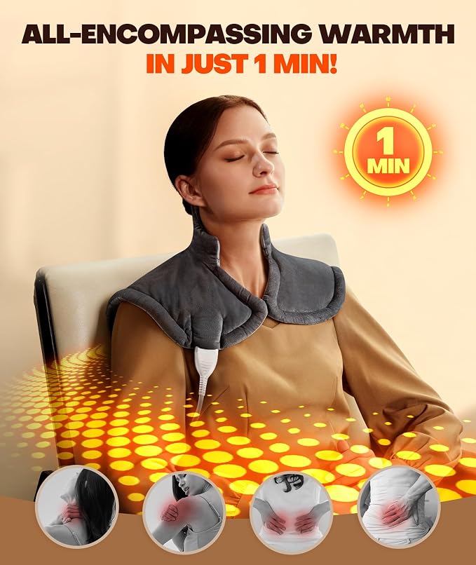 Lenmen Graphene-Infused 1Min Fast Heating Pad, Deeper Pain Relief Weighted - Image 2