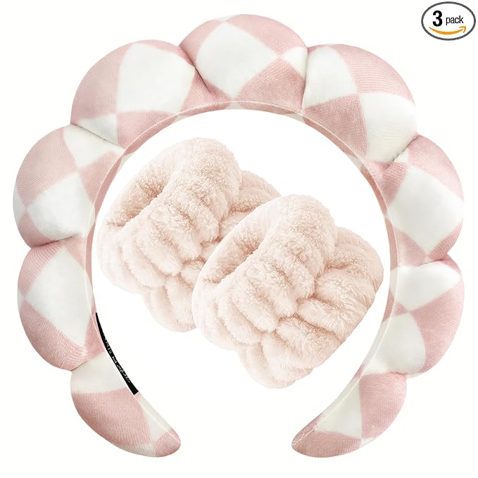 Zkptops Spa Headband for Washing Face Wristband Set Sponge Makeup Skincare by ZKPTOPS