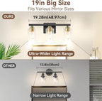3-Light Bathroom Light Fixtures, Classic Wall Light Fixture - Image 6