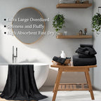 8-Piece Black Bath Towels Set, 2 Oversized Large Bath Towels Sheet, 2 Hand - Image 4