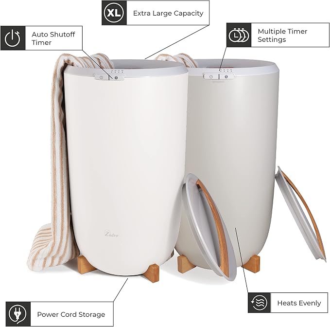 Zadro Large Hot Towel Warmer Bucket Timer Electric Towel Warmer - Image 5