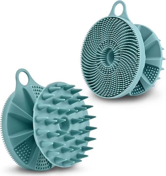 INNERNEED 2-in-1 Silicone Body Scrubber and Scalp Massager Shampoo Brush by INNERNEED