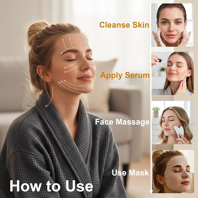Stainless Steel Gua Sha Tool & Lymphatic Drainage Face Brush Set, TWPER Facial - Image 7