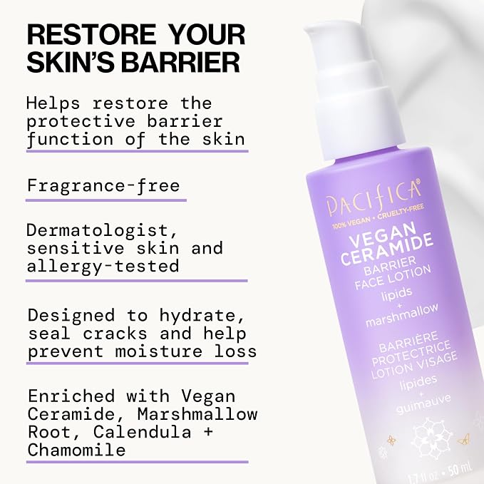 Pacifica Vegan Ceramide Barrier Repair Face Lotion, Lightweight Moisturizer - Image 5
