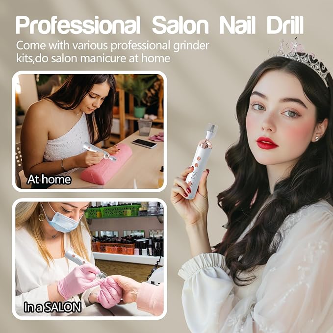 Droyek Electric Nail Drill Machine Nail Drill Electric File Nail File Kit - Image 2