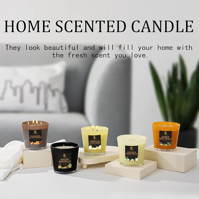 Large Candle Vanilla Cupcake Scented, 4 Wick Natural Soy Candles - Image 7