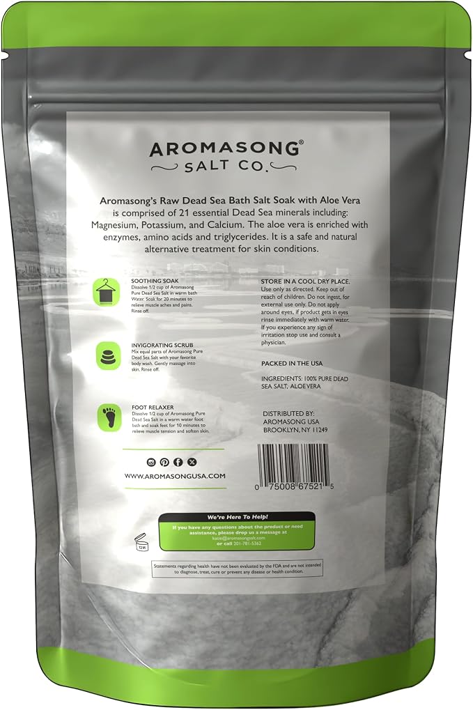 Aromasong 5 lbs Raw Dead Sea Salt - Image 8