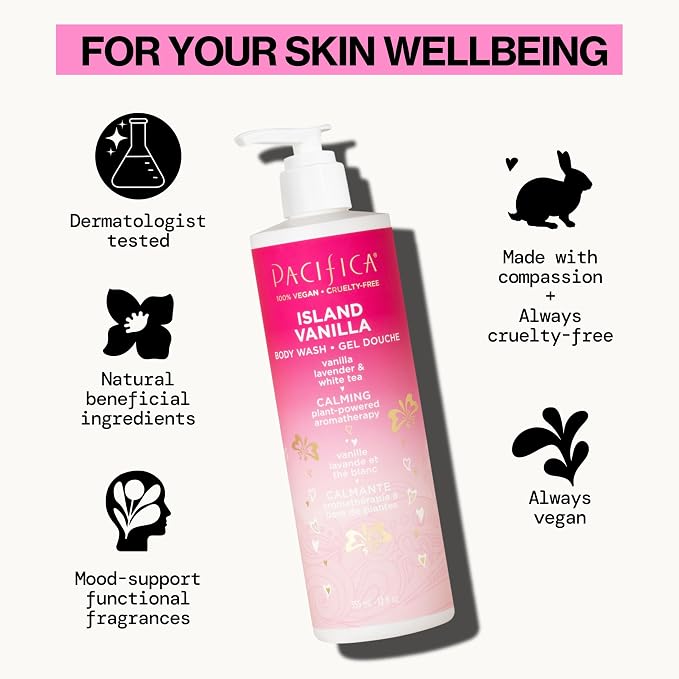 Pacifica Island Vanilla Body Wash Aloe + Hyaluronic Acid, Daily Cleansing - Image 5