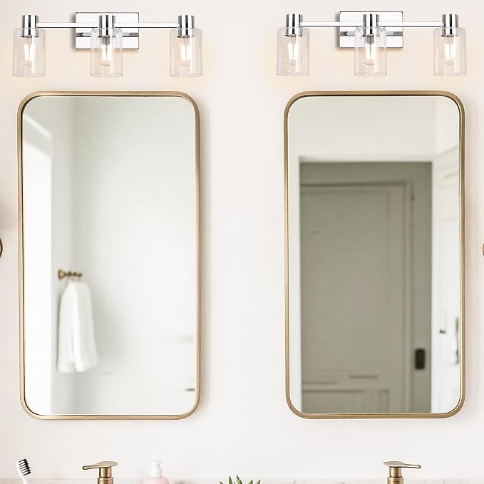 3-Light Modern Vanity Light Fixtures Over Mirror, Polished Chrome Bathroom - Image 8