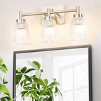 OCIOC Nickel Bathroom Vanity Light 3-Light Bathroom Light Fixtures Over Mirror - Image 2