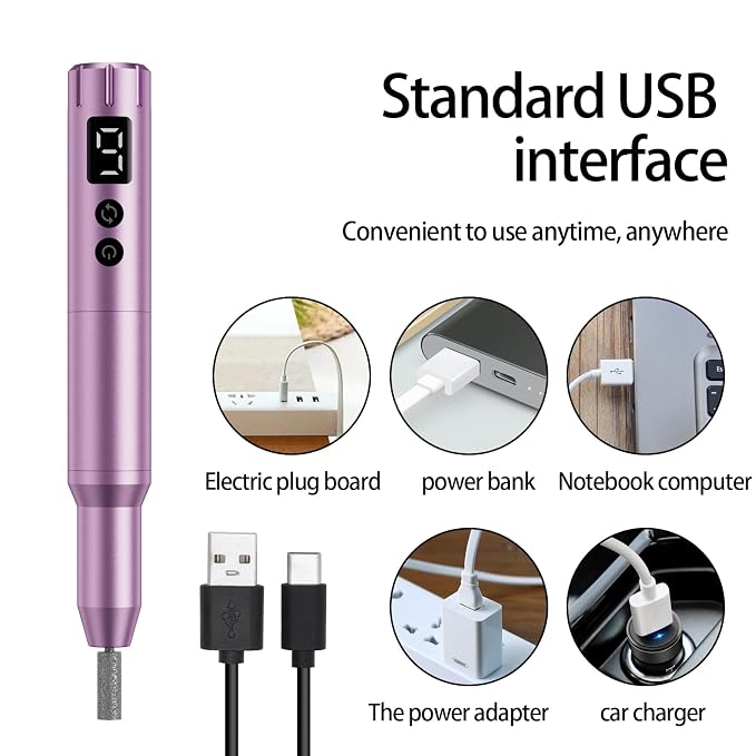Nail Drill Kit Electric Rechargeable Set Cordless Nail Art Grinding Machine - Image 8