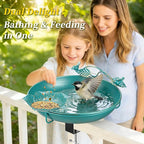 Mellbree Bird Bath Deck Mounted 12", Balcony Fence Railing Clamp Birdbath - Image 7