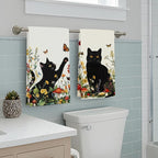Accnicc 2 Pack Black Cat Bathroom Hand Towels Decorative Spring Floral Dish - Image 5