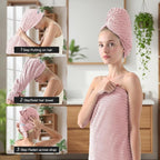 REDKISS Pink Microfiber Bath Towels Set 8 Piece - Image 4