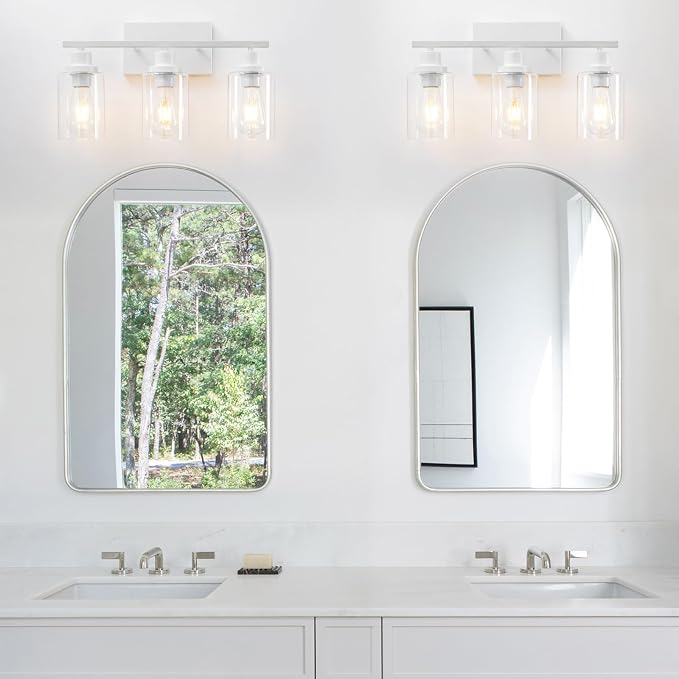 3 Light White Bathroom Light Fixtures Vanity Light Over Mirror Modern Wall - Image 2