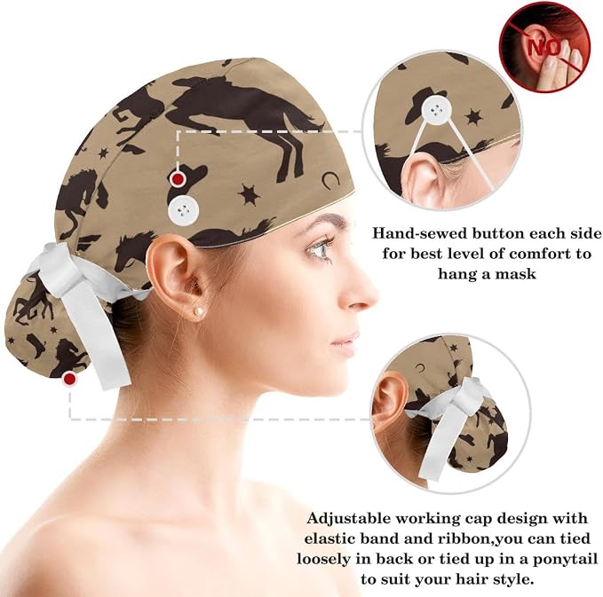 Ethnic Aztec Pattern Adjustable Scrub Cap Hat - Image 3