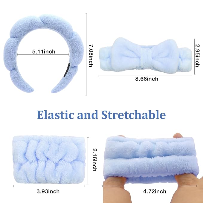 Blue Spa Headband and Wristband Set - Image 5
