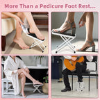 Pedicure Foot Rest, 6 Heights Adjustable Foot Stool, Upgraded Metal Foldable - Image 4