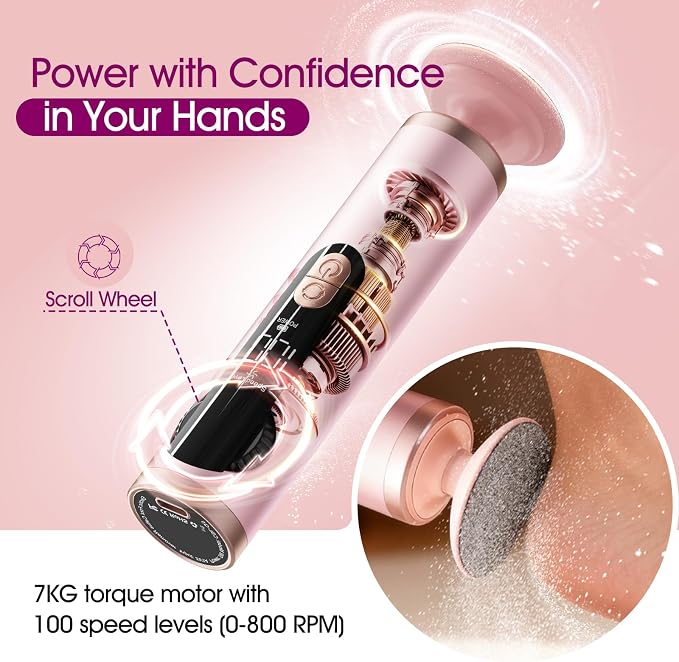 Electric Foot Callus Remover Rechargeable, Professional Pedicure Tools - Image 2