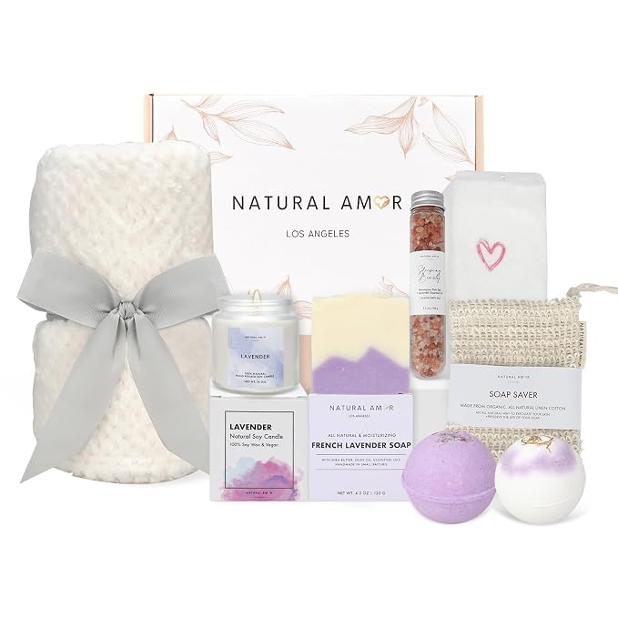 Natural Amor Lavender Blanket Spa Gift by NATURALAMORLOSANGELES