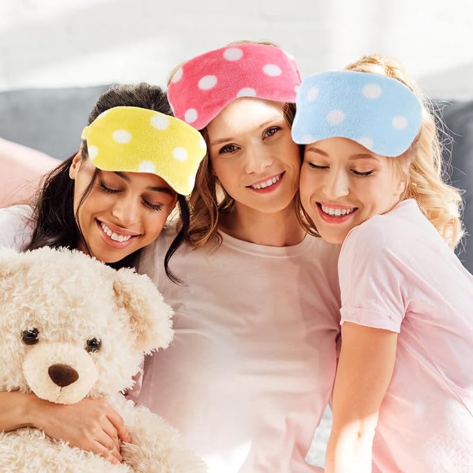 Cuffbow 6 Pack Plush Sleep Mask Set, Cute Plush Eye Masks - Image 6