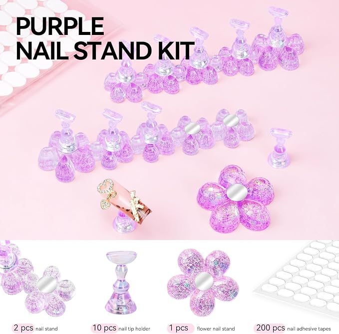 Nail Stand for Press On Fake Nails Painting Display Practice, Powerful Magnetic - Image 2