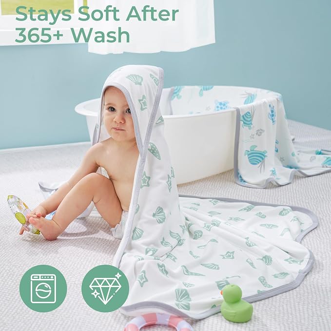 Momcozy Baby Towel with Hooded-Original Design Baby Towel Set -Soft & - Image 6