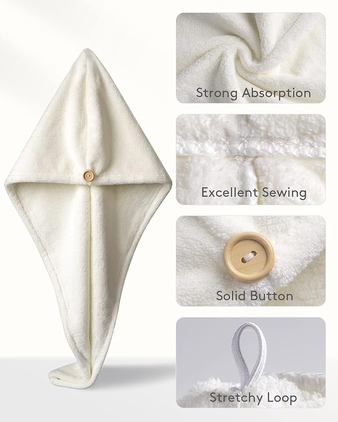 YFONG 3 Pack Microfiber Hair Towel Wrap - Image 3