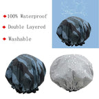 Shower Cap for Women Men Shower Hat Waterproof-Double Layer-Reusable Elastic - Image 3