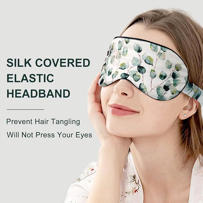 OLESILK 100% Natural Mulberry Silk Sleep Eye Mask Block Out Light, Fashion - Image 3