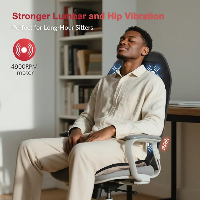 COMFIER Back Massager for Chair – Upgraded Vibration Chair Massager, Deep - Image 3