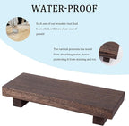 zoocatia Small Wood Tray Pedestal Stand Farmhouse Bathroom Decor Decorative - Image 4