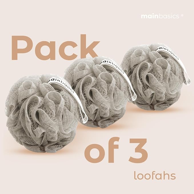 MainBasics Bath Shower Loofah Sponge Pouf Body Scrubber Exfoliator Body Wash - Image 6
