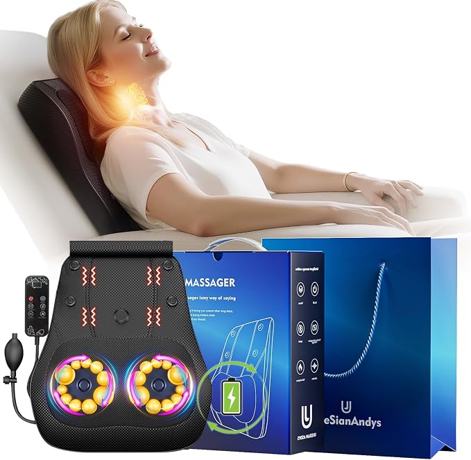 Back Massager with Heat, 4D Kneading Electric Massager by birthdaygiftsforwomen
