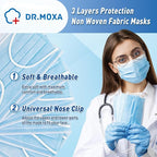 DR.MOXA 500 Pack Disposable Medical Face Masks -3 Ply Face Mask - Image 3