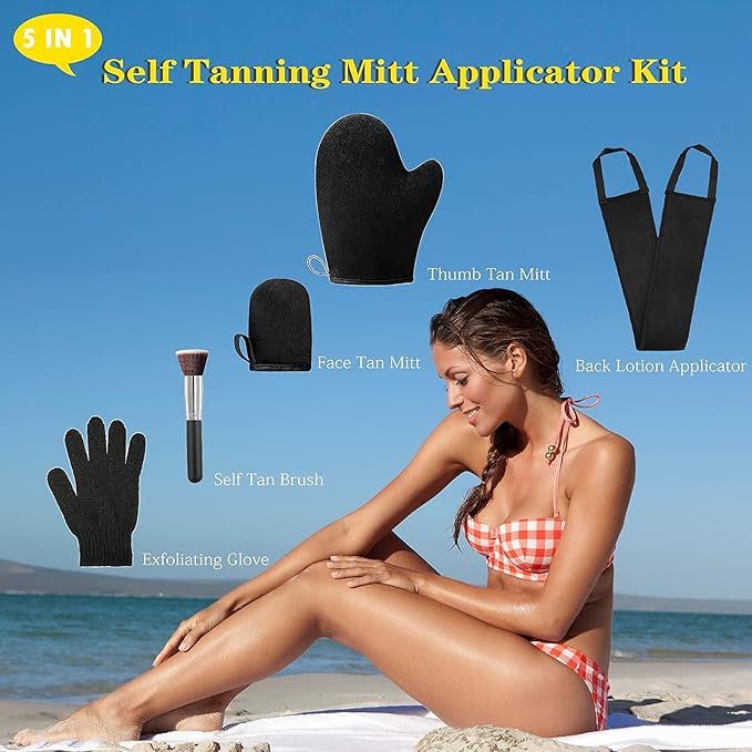 5 Pack Self Tanning Mitt Applicator Kit - Image 5