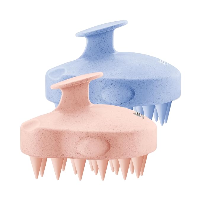 HEETA Scalp Massager 2 Pack for Hair Growth, Soft Silicone Bristles to Remove by HEETA