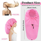 2 Pcs Large Shower Cap for Braids, Extra Long Shower Cap for Women Long Hair & - Image 2