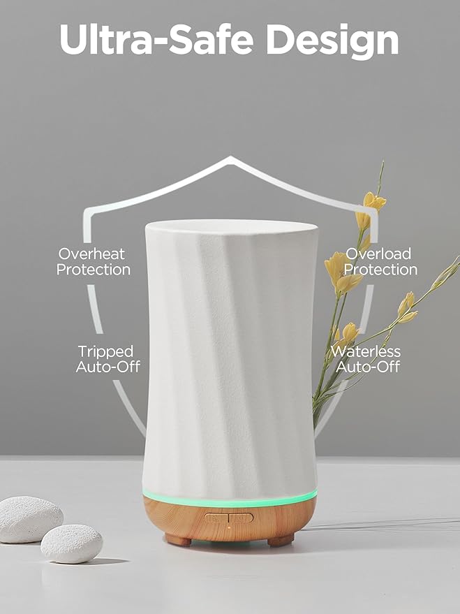 InnoGear 150ml Ceramic Oil Diffuser, Handcrafted Stone Essential Oil Diffuser - Image 4