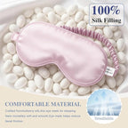 Silk Sleep Mask, Eye Mask for Sleep Women Men, Mulberry Sleeping Mask - Image 3