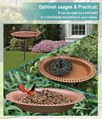 Garbuildman Extra-Large Freestanding Birdbaths Bowl, Detachable Decoration Spa - Image 9