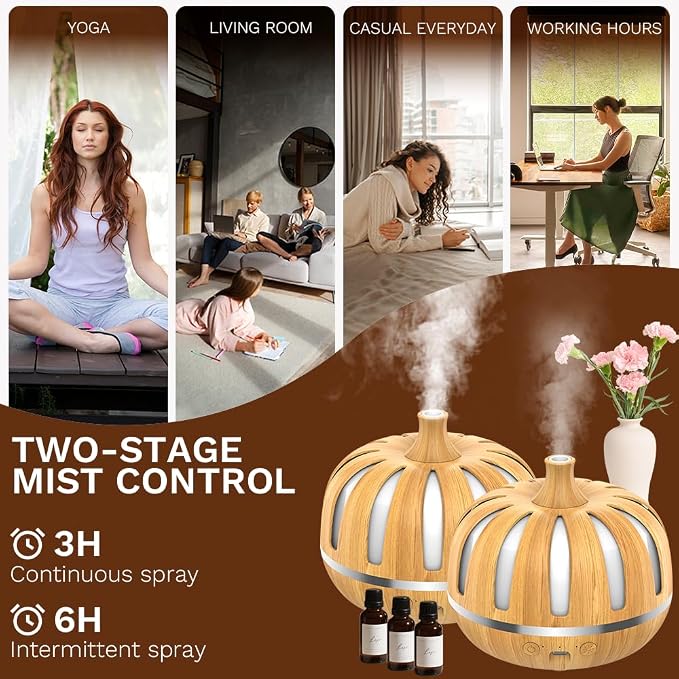 Essential Oil Diffuser 300ml for Home Bedroom, Aromatherapy Oil Diffuser - Image 7